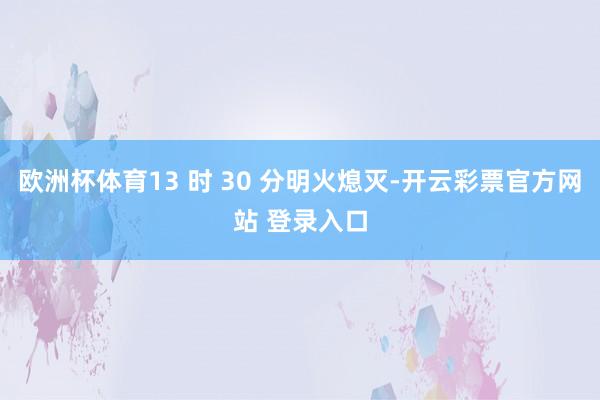 欧洲杯体育13 时 30 分明火熄灭-开云彩票官方网站 登录