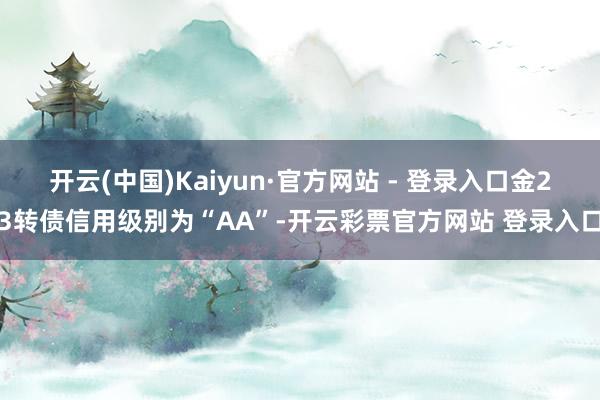 开云(中国)Kaiyun·官方网站 - 登录入口金23转债信