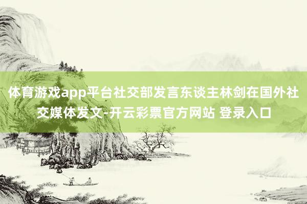 体育游戏app平台社交部发言东谈主林剑在国外社交媒体发文-开