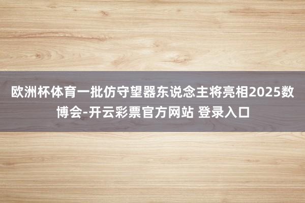 欧洲杯体育一批仿守望器东说念主将亮相2025数博会-开云彩票官方网站 登录入口