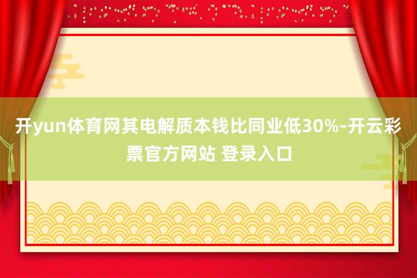 开yun体育网其电解质本钱比同业低30%-开云彩票官方网站 