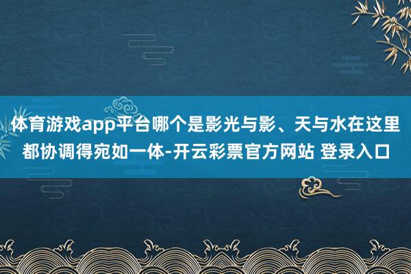 体育游戏app平台哪个是影光与影、天与水在这里都协调得宛如一体-开云彩票官方网站 登录入口