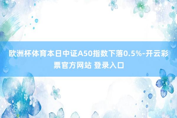 欧洲杯体育本日中证A50指数下落0.5%-开云彩票官方网站 