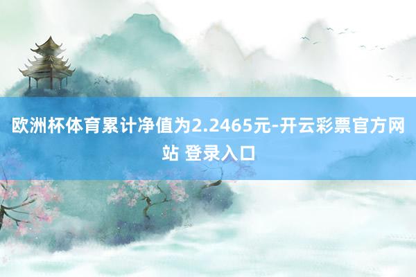 欧洲杯体育累计净值为2.2465元-开云彩票官方网站 登录入