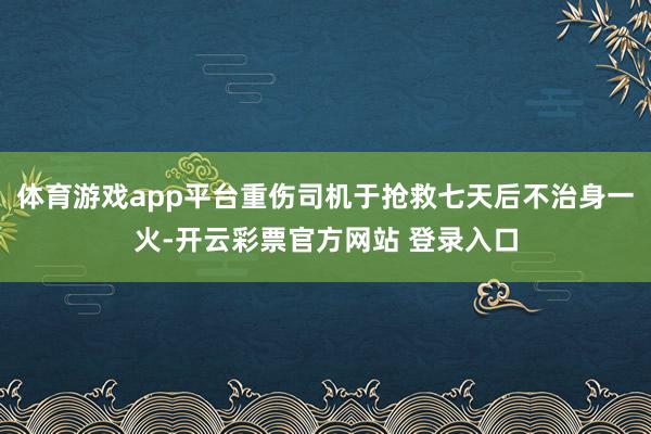 体育游戏app平台重伤司机于抢救七天后不治身一火-开云彩票官