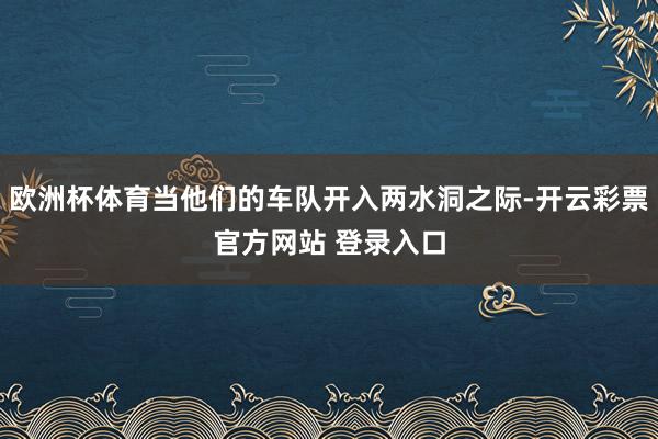 欧洲杯体育当他们的车队开入两水洞之际-开云彩票官方网站 登录
