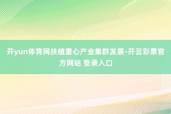 开yun体育网扶植重心产业集群发展-开云彩票官方网站 登录入