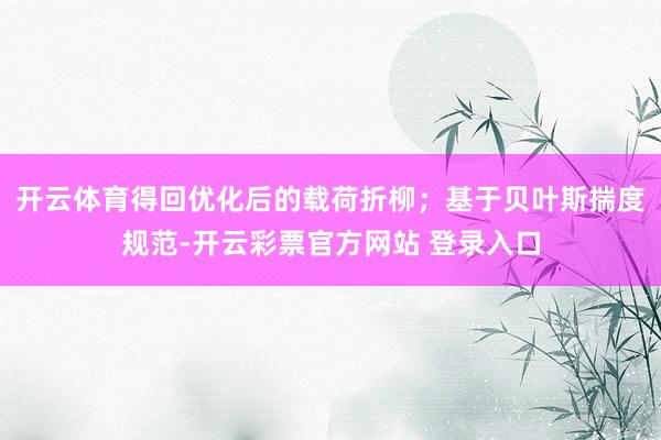 开云体育得回优化后的载荷折柳;基于贝叶斯揣度规范-开云彩票官方网站 登录入口