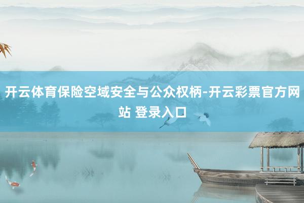 开云体育保险空域安全与公众权柄-开云彩票官方网站 登录入口