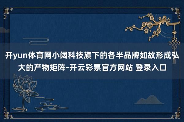 开yun体育网小阔科技旗下的各半品牌如故形成弘大的产物矩阵-