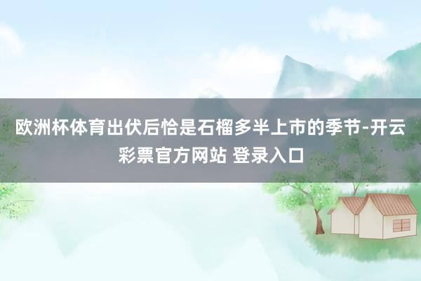 欧洲杯体育出伏后恰是石榴多半上市的季节-开云彩票官方网站 登录入口