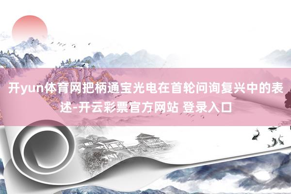 开yun体育网把柄通宝光电在首轮问询复兴中的表述-开云彩票官方网站 登录入口