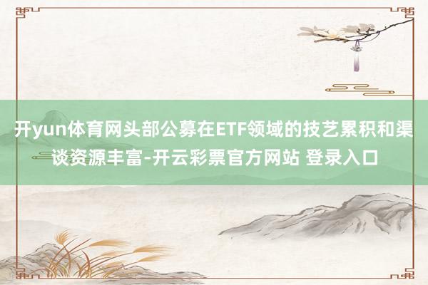 开yun体育网头部公募在ETF领域的技艺累积和渠谈资源丰富-